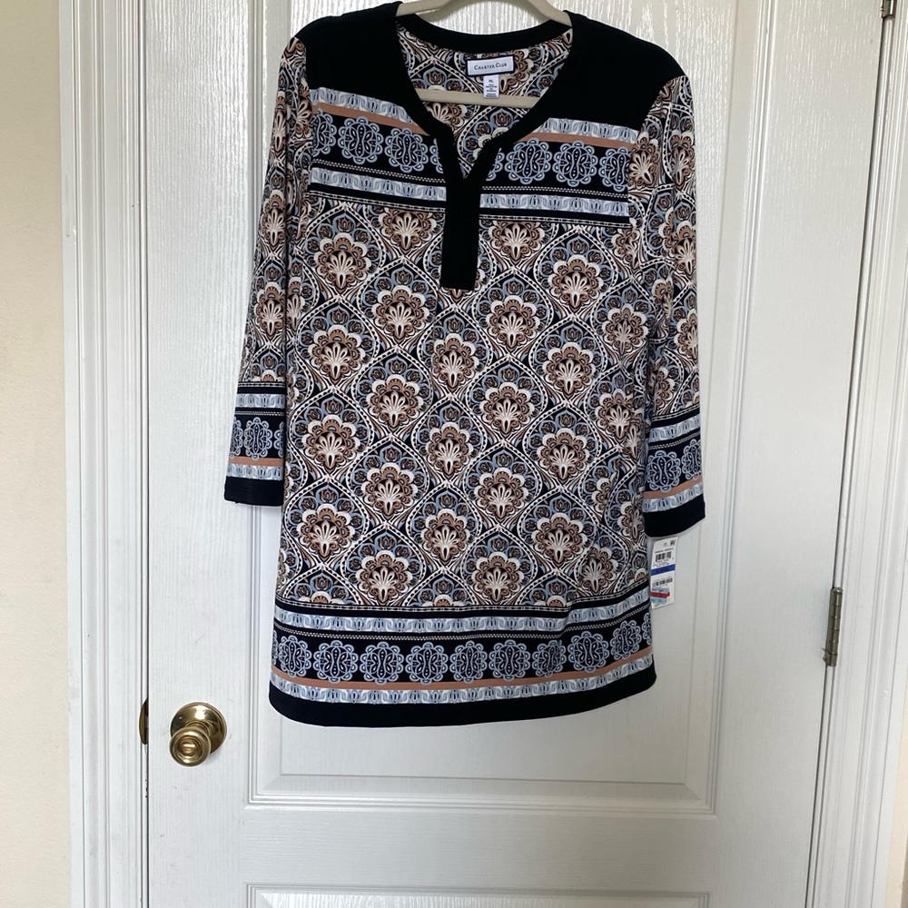 Charter Club Multicolor Patterned Top